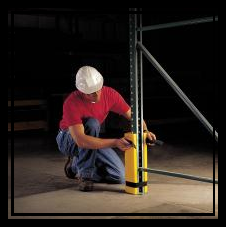 No Tools required to install pallet rack protectors.  They velcro on quickly with straps that wrap around the upright post.
