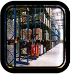 Drive-In Rack & Pallet Flow Rack
Drive-in racking takes maximum advantage of available space with its minimal number of aisles.  Drive-in is ideal for storage of products when rotation is not a crucial factor.  It is recommended for warehouses where a high number of pallets per individual article exist , as each aisle is dedicated to a single article.
